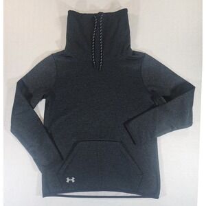 Under Armour Women S Hoodie‎ ColdGear Funnel Neck Black Heathered 1311235 Active